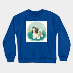 Shih Tzu in a Nature Scene Crewneck Sweatshirt